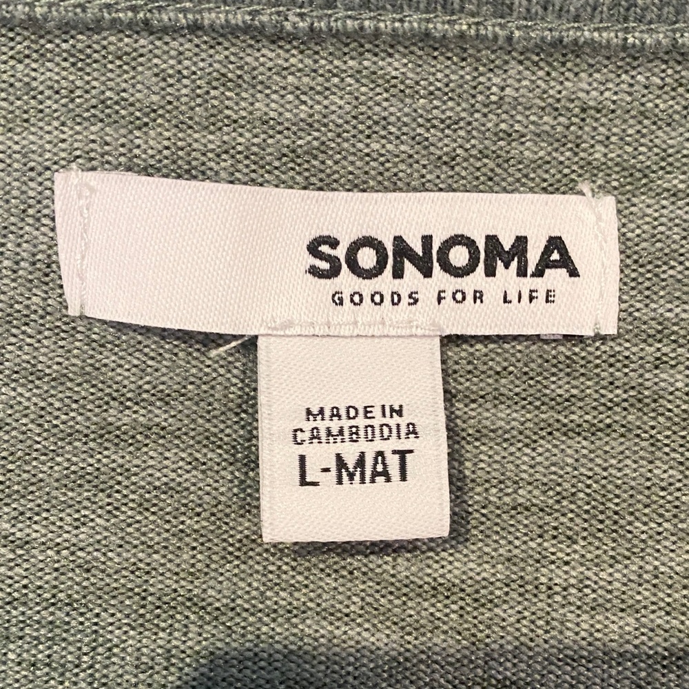 Sonoma Sage Tie-Front Button V-Neck Maternity Top Casual L - Picture 8 of 14